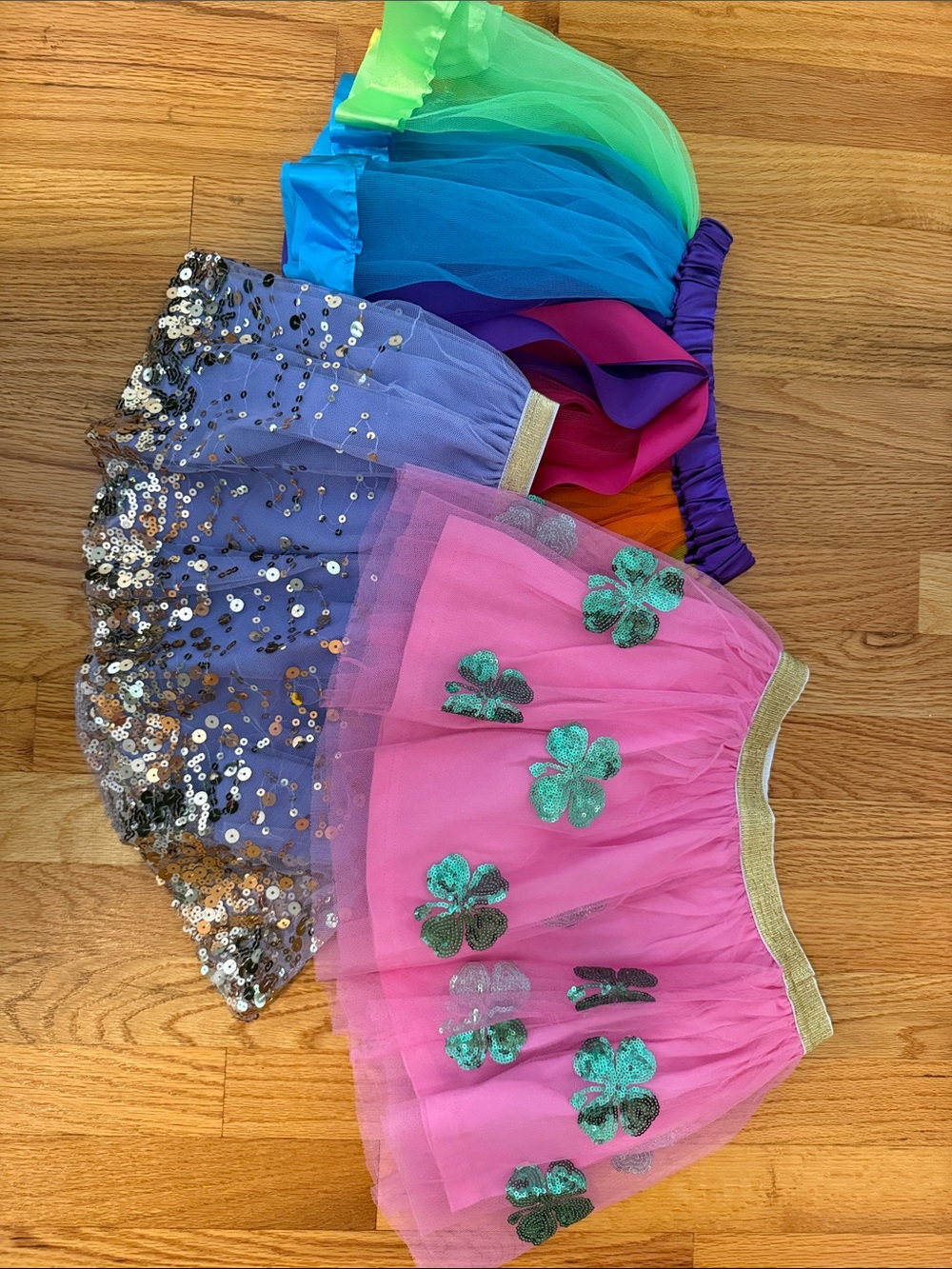 Wink Multicolor Tulle Skirts with Sequins and Floral Appliqué